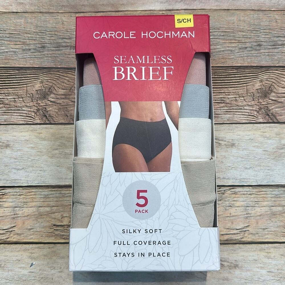 Midnight by Carole Hochman Seamless Brief 5-Pack Multi-Color Small NWT